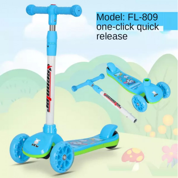 Scooter-Kick à émission lumineuse pliable pour enfants de 3-6 ans, Bike-slide pour enfants 3 roues