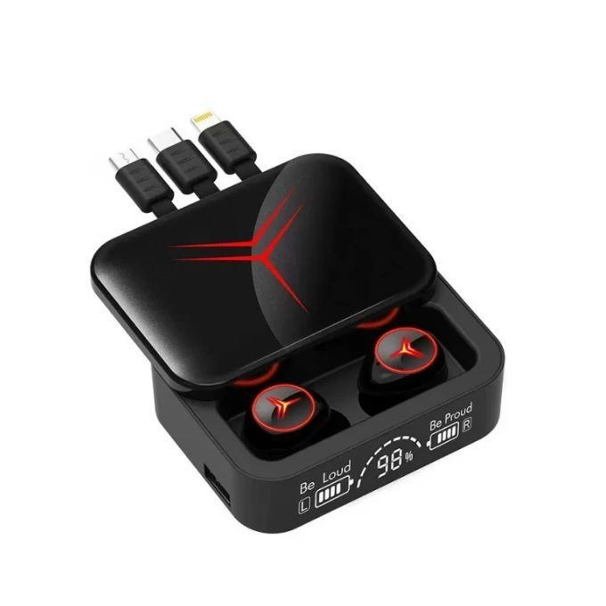 Kit Bluetooth Sans Fil M88 Plus 3 En 1 : Power Bank Et 3 Câble De Recharge