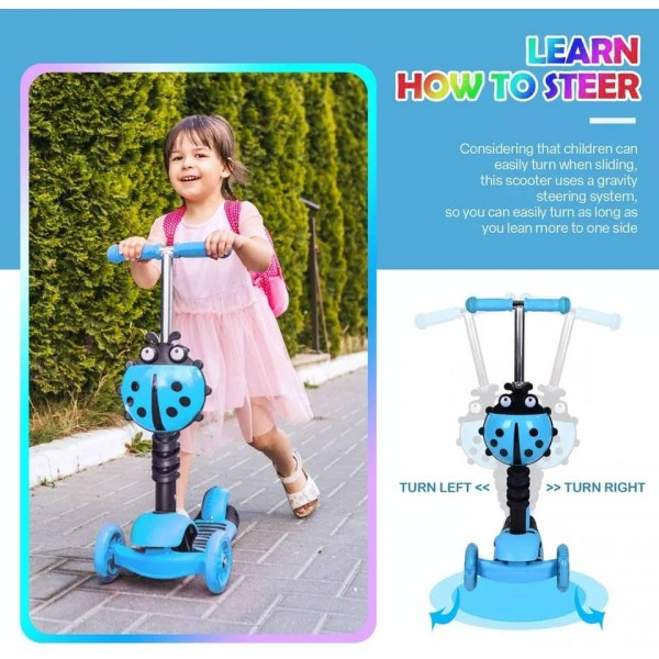 Scooter Trottinette à 3 Roues pour Enfant - 3 Ans et Plus - avec Roues à lumières LED