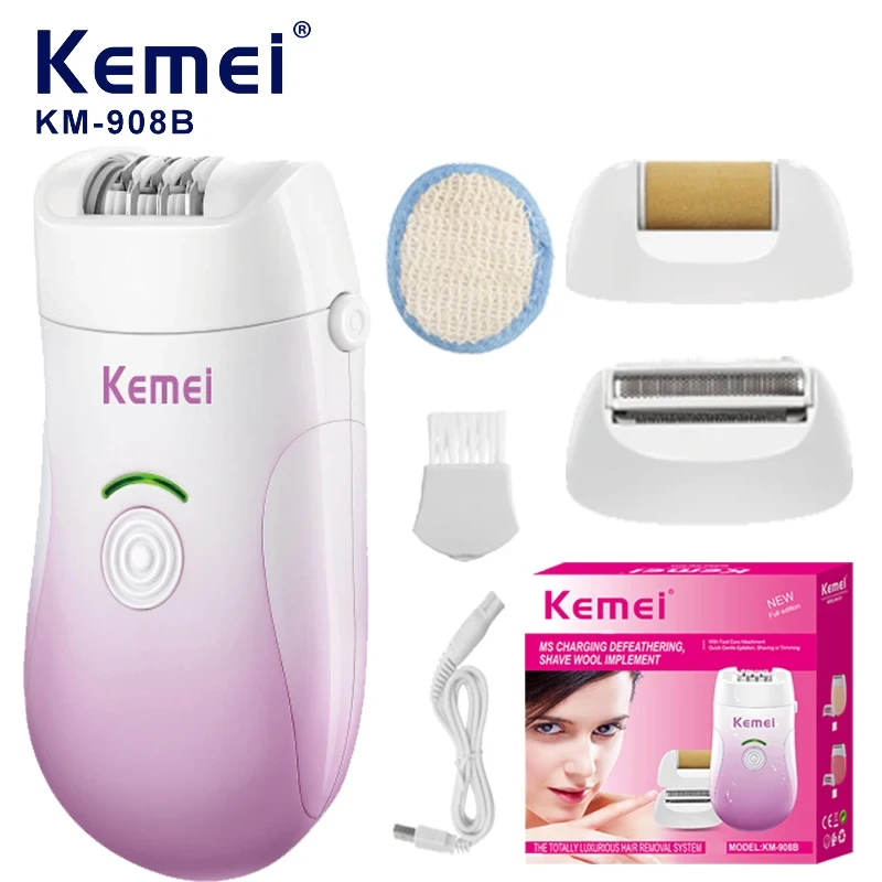 Kemei-Épilateur électrique multifonction pour femme, 3 en 1 – KM-908B