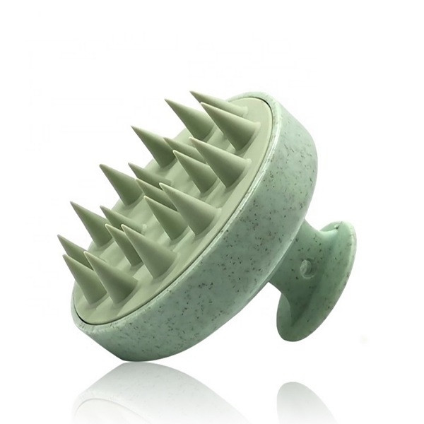 Brosse de Massage Capillaire en Silicone Vert
