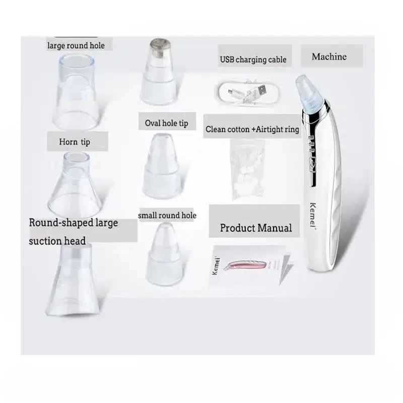 Kemei KM-1868 Électrique Portable Blackhead Remover Nettoyant Pour Les Pores Du Visage Élimine L’acné
