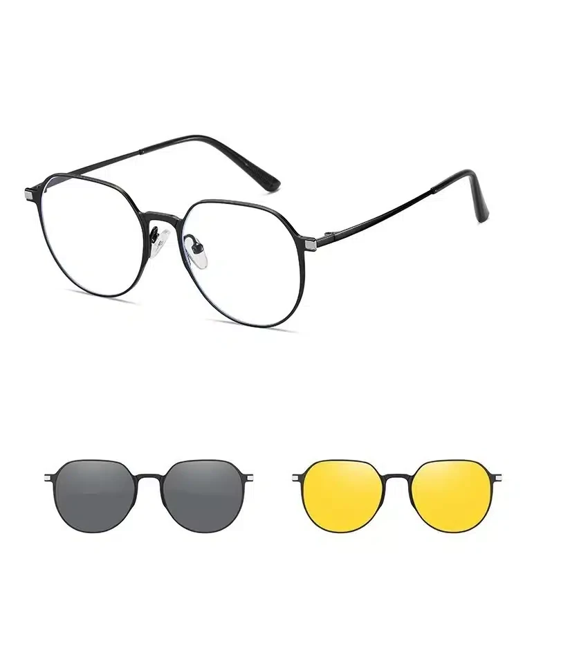 Nouvelle Monture Ronde Métal soleil polarisées avec Etui Hommes Femmes