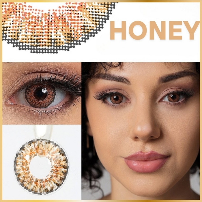 Lentilles ColorBlends Honey – Teinte Miel pour Yeux Foncés ou Clairs