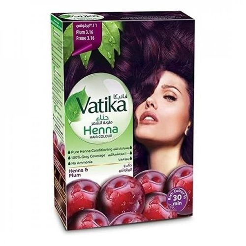 Vatika Henna Coloration Cheveux Prune 10g x 6