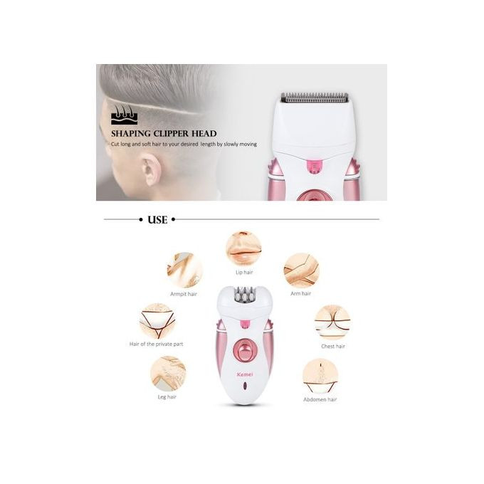 Kemei-Épilateur électrique aste 4 en 1 pour femme, rasoir pour le corps