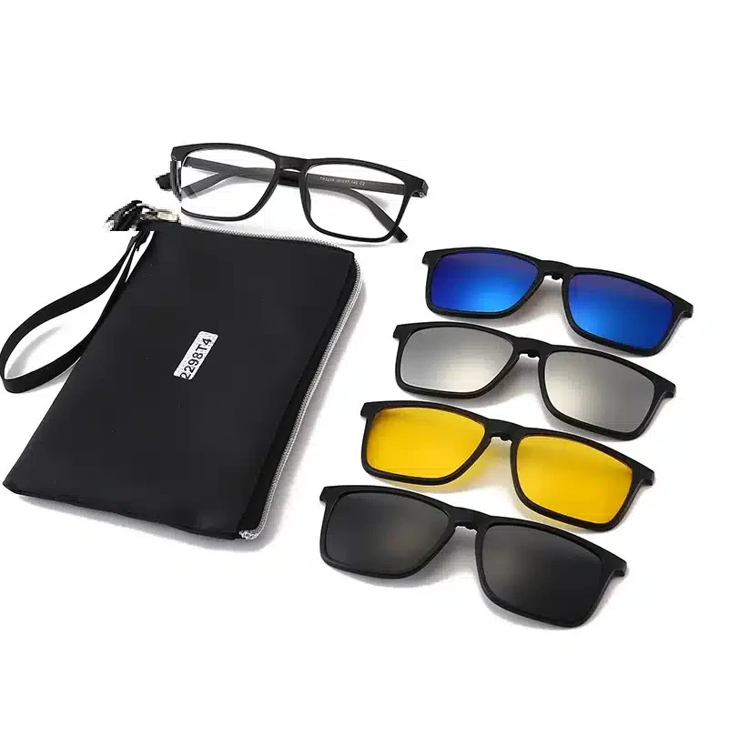 Lunettes de soleil à clip magnétique polarisées pour le cyclisme et la conduite, protection UV400 Réf : 2298A