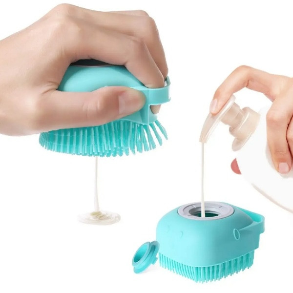 Brosse de Douche en Silicone 2 en 1 avec Distributeur de Gel Douche – Douce, Exfoliante & Multifonction