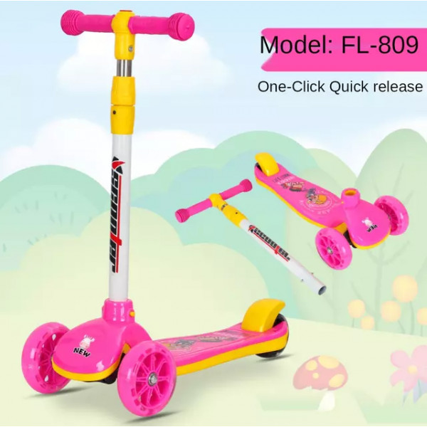 Scooter-Kick à émission lumineuse pliable pour enfants de 3-6 ans, Bike-slide pour enfants 3 roues
