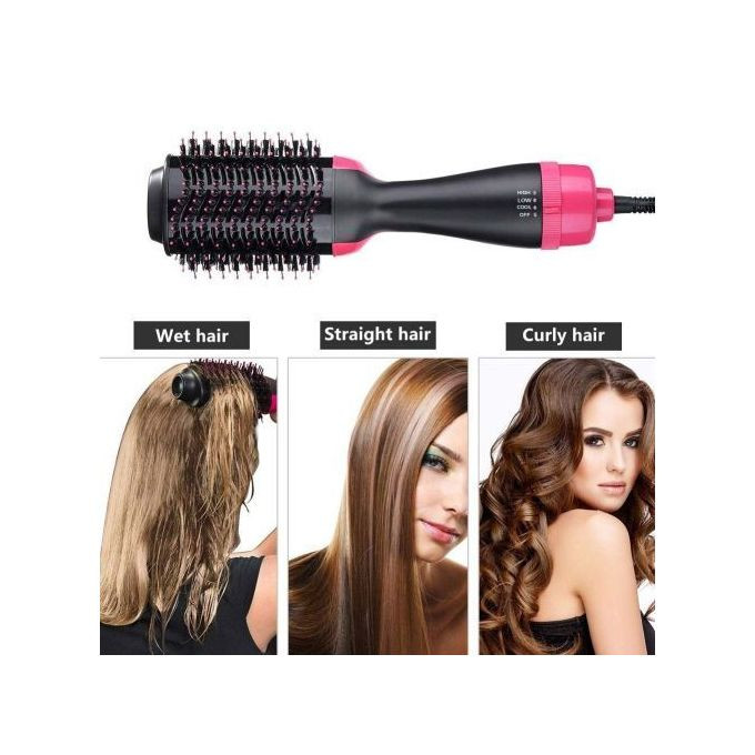 Brosse Chauffante soufflante Sèche-Cheveux – 3 en1 – Rotatif 360° Lissante boucle