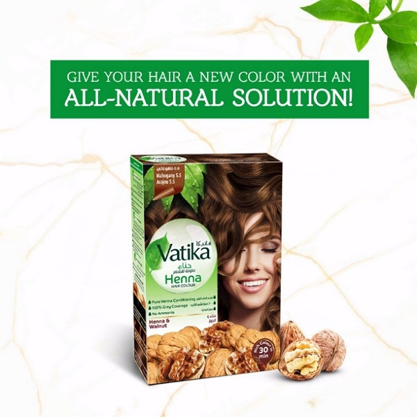 Vatika Henna Coloration Cheveux Acajou 5.5 Pack de 6x10g