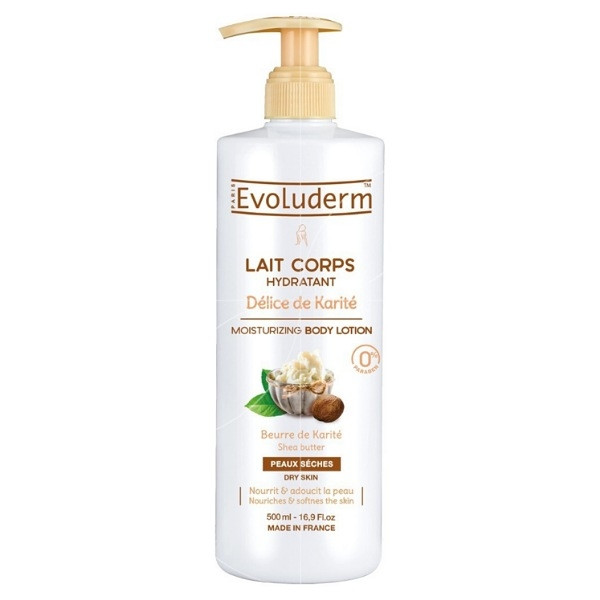 Evoluderm Lait Corps Hydratant Délice de Karité Peaux Sèches 500 ml