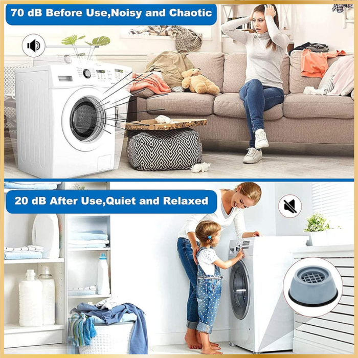 Patins Anti-Vibration Universels 4PCS pour Machine à Laver