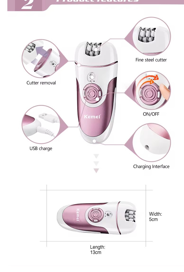 Epilateur électrique Rechargeable 4 en 1 pour femmes, outil de soins Corps et pieds
