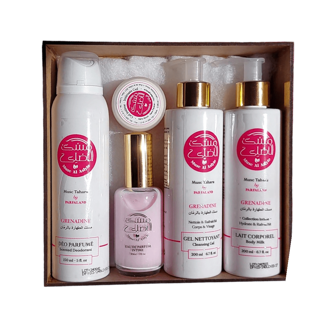 Coffret Musc Tahara Grenadine – 5 Soins Intimes & Parfumés pour une Fraîcheur Absolue