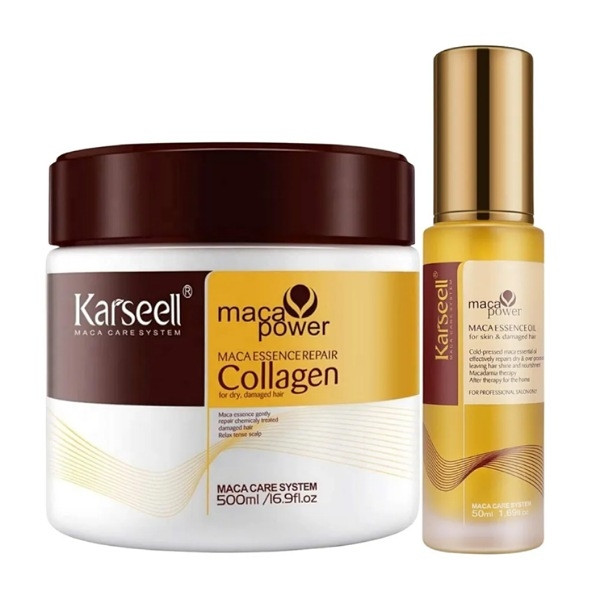 Karseell Kit Soin Complet – Masque Collagène 500 ml & Huile Maca Essence 50