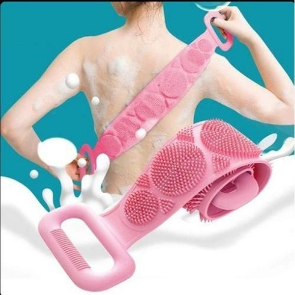 Brosse de Bain Double Face en Silicone – Ceinture Exfoliante pour le Corps et le Dos