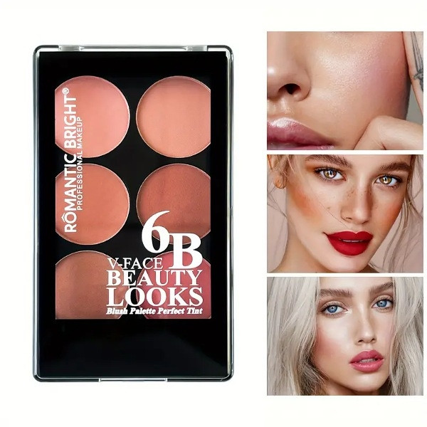 Palette Blush 6 Teintes Romantic Bird V-Face – Maquillage Parfait Jour & Nuit