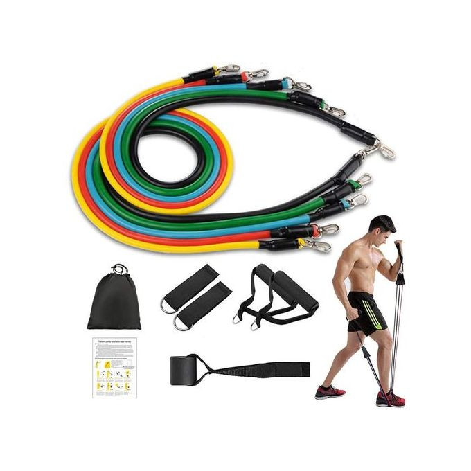 Fitness Bandes De Résistance Elastiques Musculation Set, Bandes De Fitness Exercice Bands Avec Ancre De Porte/Poignées/Sangle De Cheville Pour Fitness Pilates Yoga Entraînement Homme Femmes