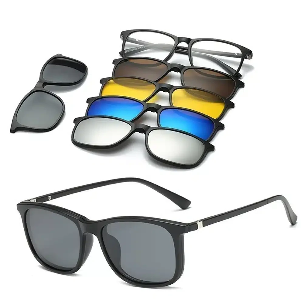 Lunettes de soleil à clips magnétique: Lentins de vision nocturne polarisés pour les hommes femmes REF 2249A