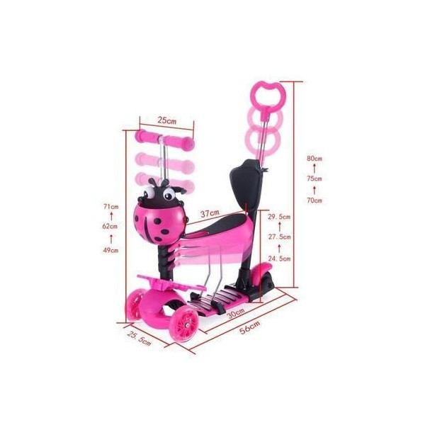 Scooter Trottinette à 3 Roues pour Enfant - 3 Ans et Plus - avec Roues à lumières LED