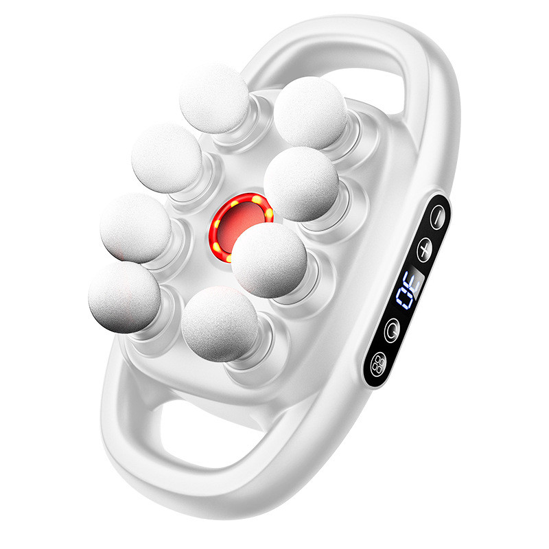 Pistolet de massage Professionnel sans fil à 8 têtes, tissu profond, relaxation musculaire, haute puissance, vibration morte élevée Noir