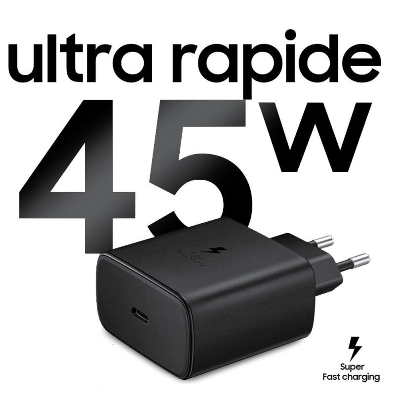 Adaptateur Tête Chargeur Ultra rapide USB-C PD 45W
