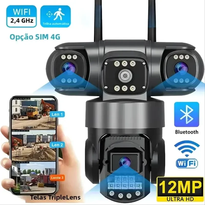 Caméra solaire 4G -3 lents 12MP
