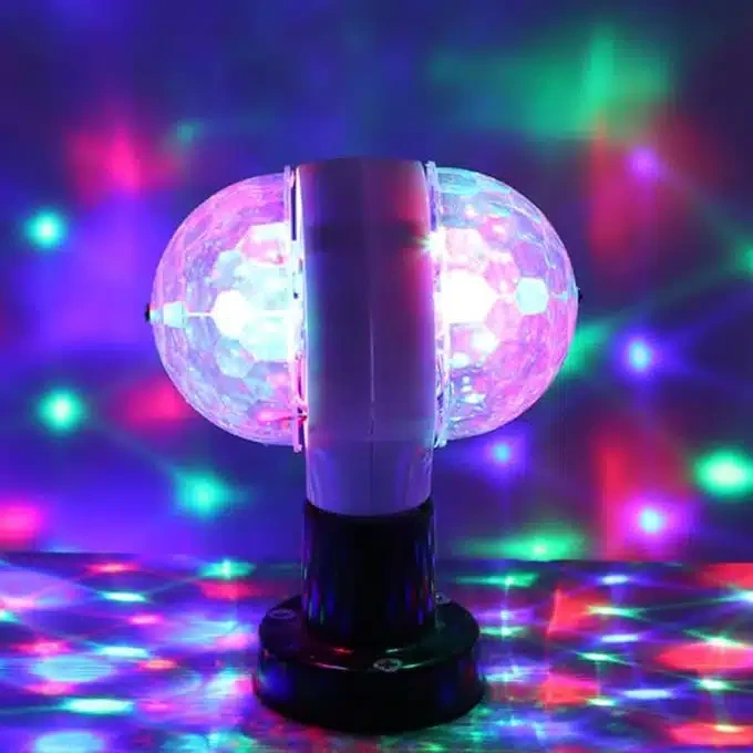 Lampe Disco Led Double Face Rotative Colorée RGB