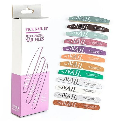 Lot de 12 Limes à Ongles Professionnelles Double Face