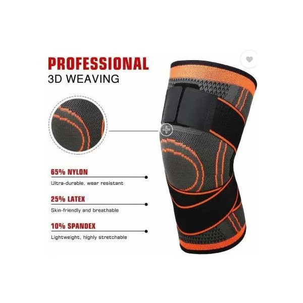 Genouillère de sport anti-douleur Neenca - Genouillère de protection pour genou (noir, orange)
