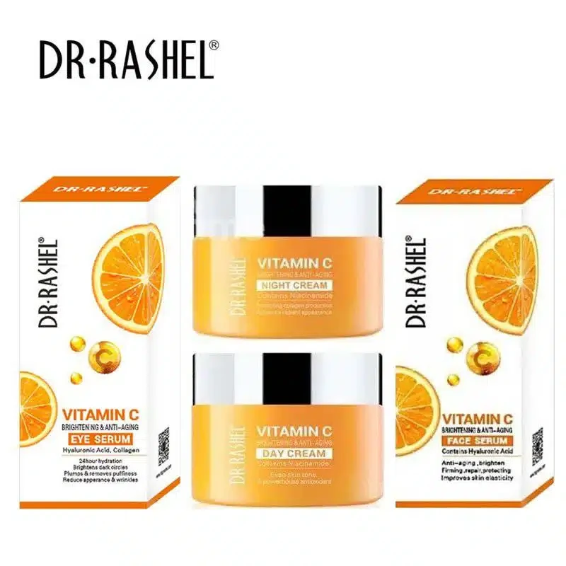 Dr Rashell Pack Soin De Visage, crème de jours + Nuit + sérum vitamine C + sérum de yeux