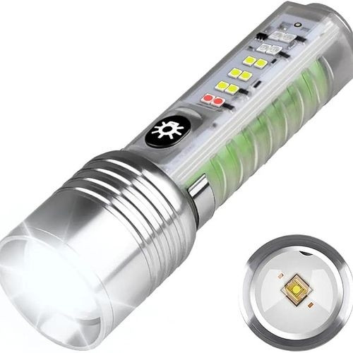 Lampe LED Multifonction Rechargeable Zoom & Laser & UV & Étanche